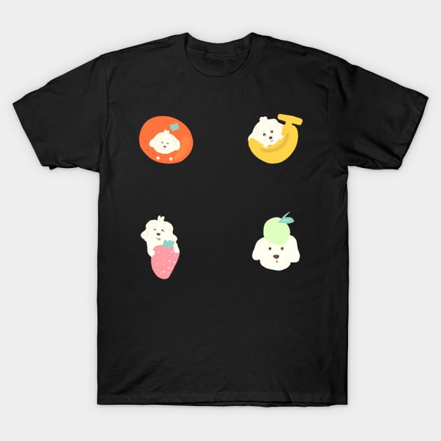 Dog Fruit Sticker Pack T-Shirt by PatternbyNOK